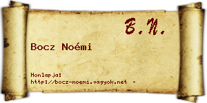 Bocz Noémi névjegykártya